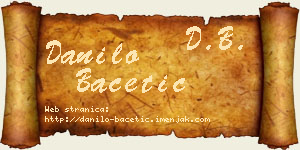 Danilo Bacetić vizit kartica
